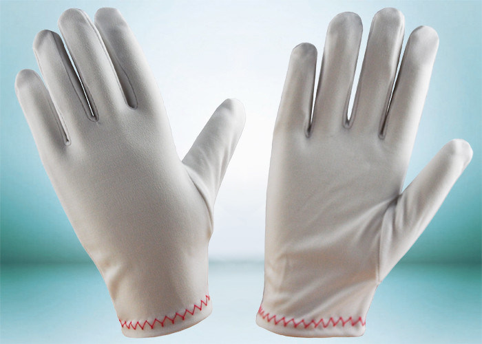 Red Stitches Line Lint Free Gloves Large Size With Common Binding ZS15008