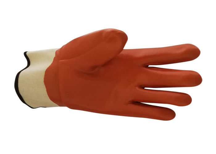Winter Orange Pvc Gloves 100 Cotton Jersey Lining For Extra Comfort