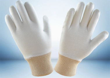 mens white cotton industrial work gloves with knit wrist heavy duty designing service mass production free mould cost