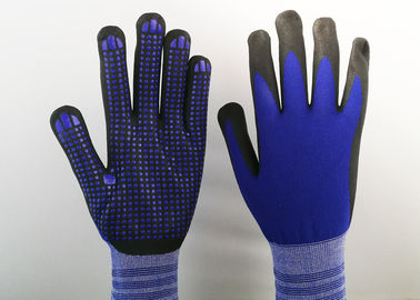 Navy Blue Insulated Work Gloves , Nitrile Dipped Work Gloves Flexible Tactility