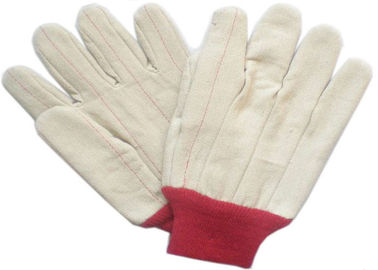 Cotton Canvas Heat Protection Gloves gardening product warehouse work Single Layer Design With Knit Wrist Cuff