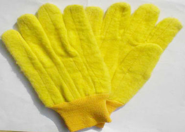 Yellow Warm Fleece Gardening Working Gloves With Knit Wrist For Winter Use
