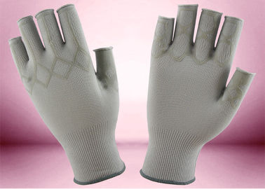 Nylon Knitted Working Hands Gloves Half Fingerless With Customized Dots