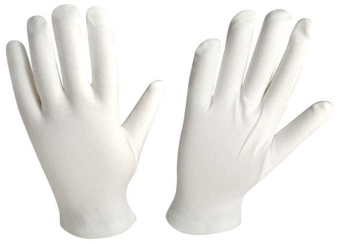 100 Cotton Medical Gloves Self Hemmed Cuff white colour thick fabric