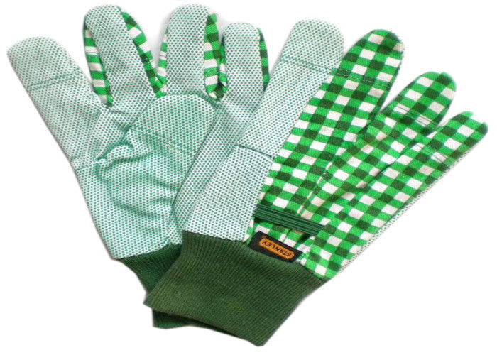 Gardening Working Cotton Drill Gloves Beautiful Patterns With Knit Wrist