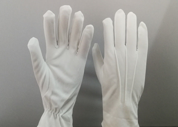 100% Tricot Nylon Marching Band Gloves With Three Stitches Lines On Back