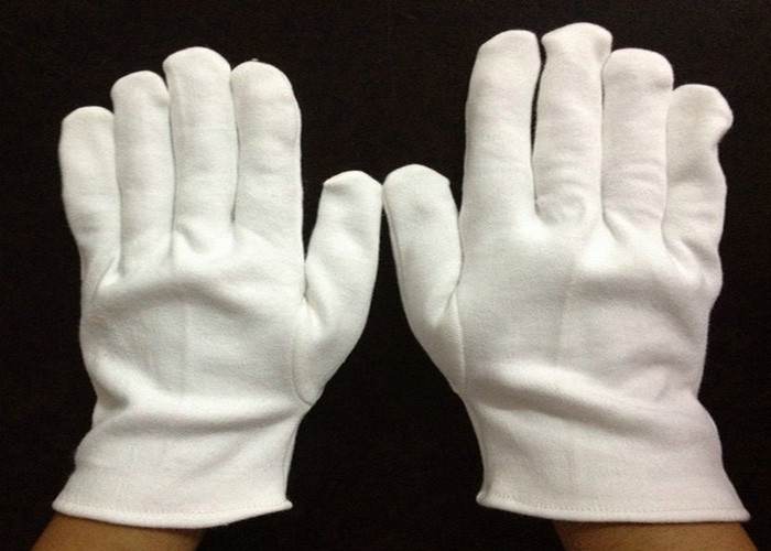 100 Cotton Medical Gloves Self Hemmed Cuff white colour thick fabric